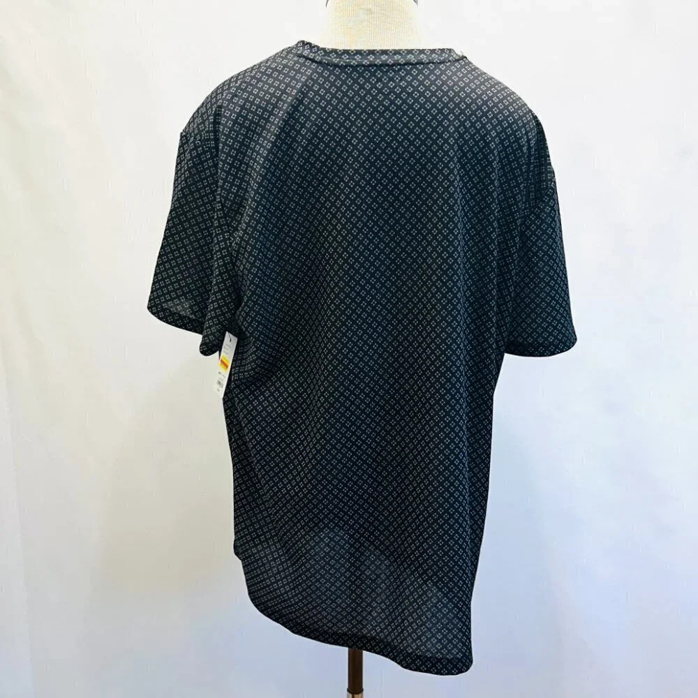 NWT APT. 9 Men Pullover Short Sleeve Crew Neck Geometric Black Shirt XXL Slim - Picture 6 of 9